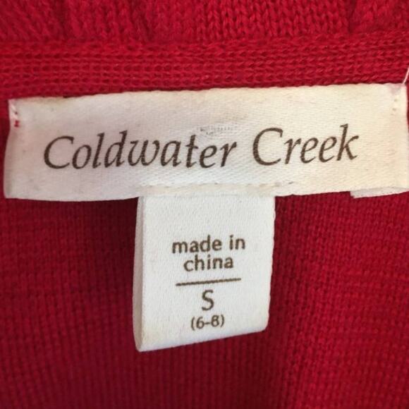 COLDWATER CREEK Double Breasted Wool Blend Sweater in Red SZ S - Picture 6 of 9
